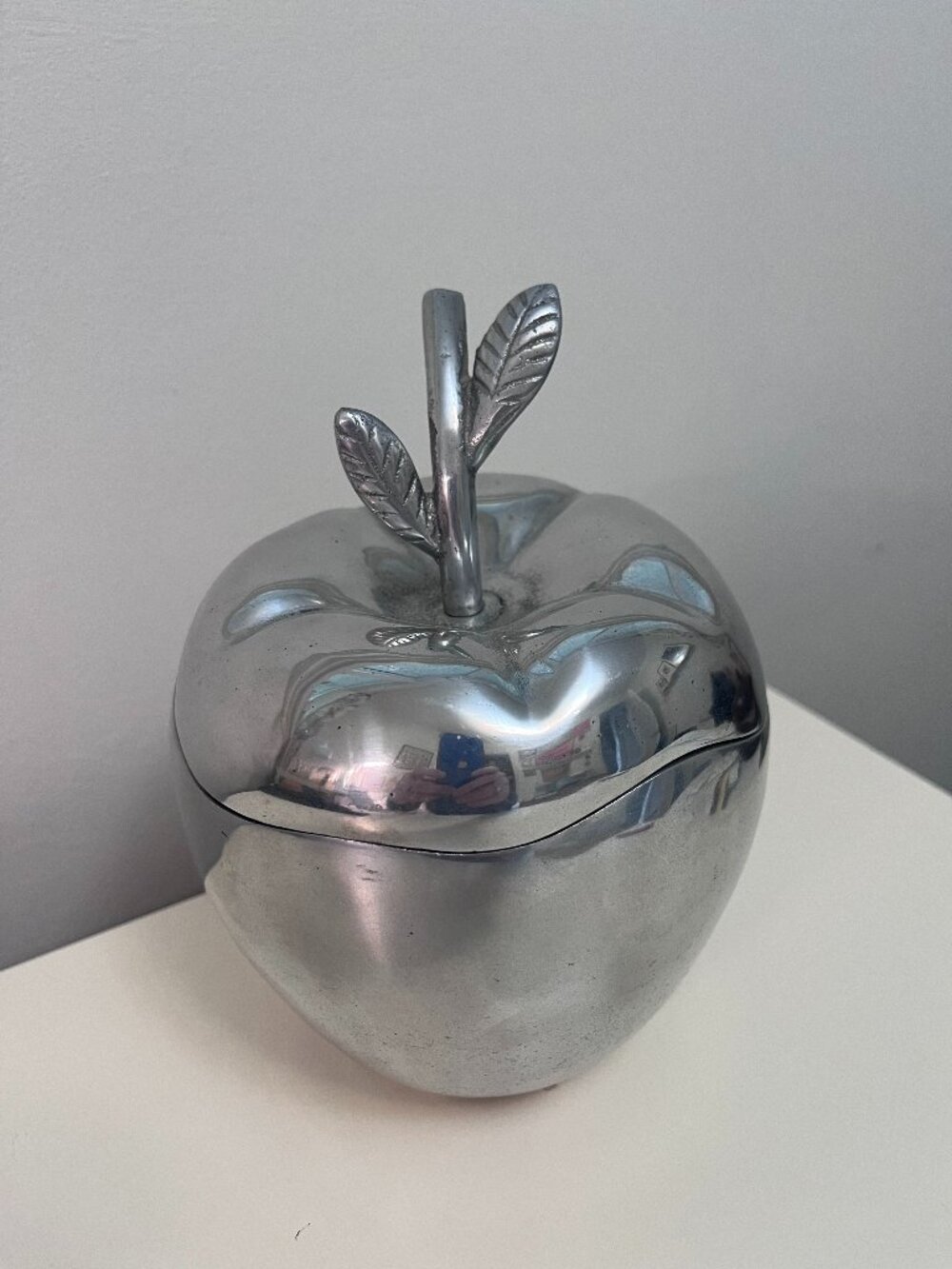 Mexican Pewter Apple container with lid